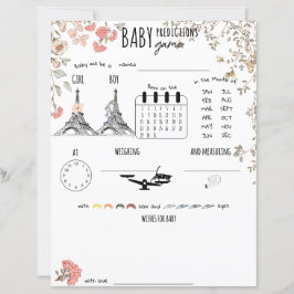 Lámina Bonjour Bebe Francesa Predicciones de Bebés Deseos