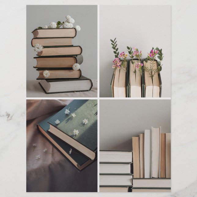 Lámina Book Lover's Aesthetic Collage Scrapbook Paper (Anverso)