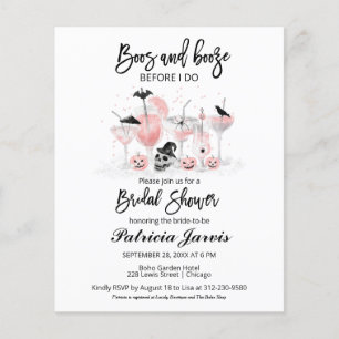 Lámina Boos Y Booze Bridal Shower Invitaciones Presupuest