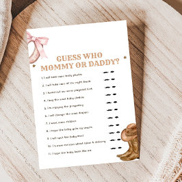 Lámina Boots and Bow Gender Reveal Guess Who Game