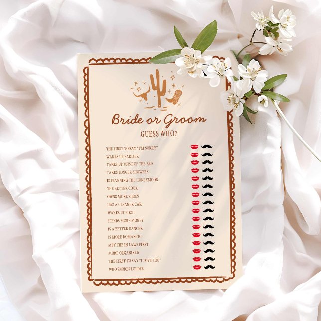 Lámina Boots and Bubbly Bride o Groom Shower Game (Western Country theme Bride or Groom Bridal Shower Game)