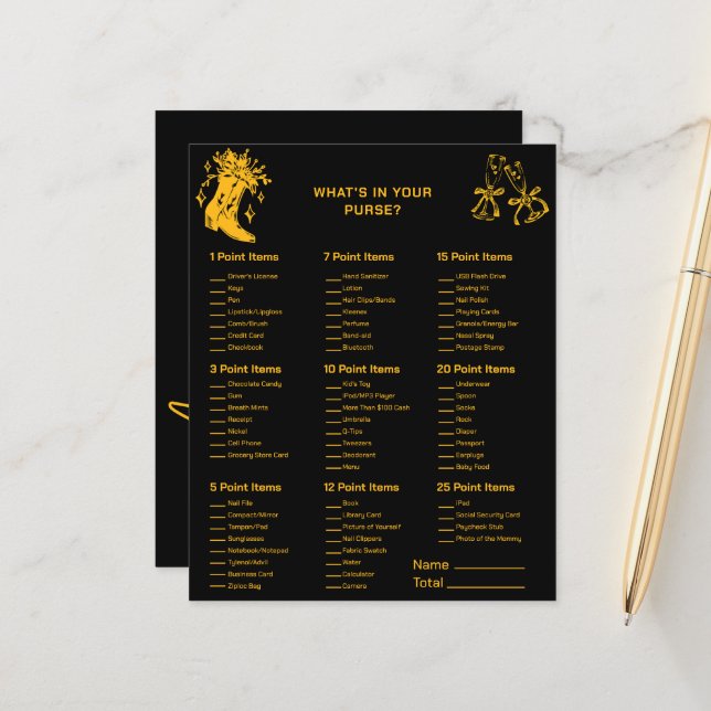 Lámina Boots & Bubbly-Qué hay en tu bolso Juegos de novia (Anverso/Reverso In Situ)