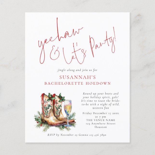 Lámina Boots presupuestales Navidades burbujeantes Bachel (Anverso)