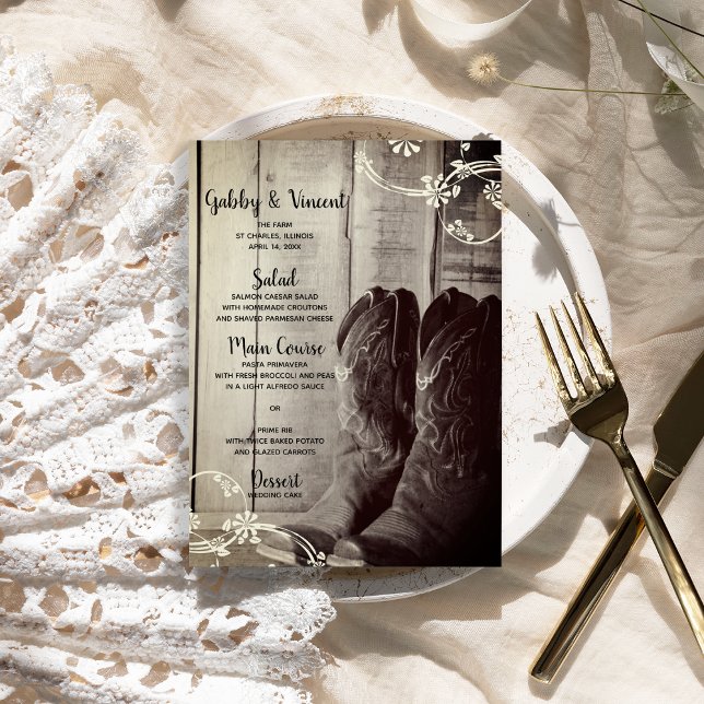 Lámina Boots rústicos contra el país Boda floral occident (Subido por el creador)