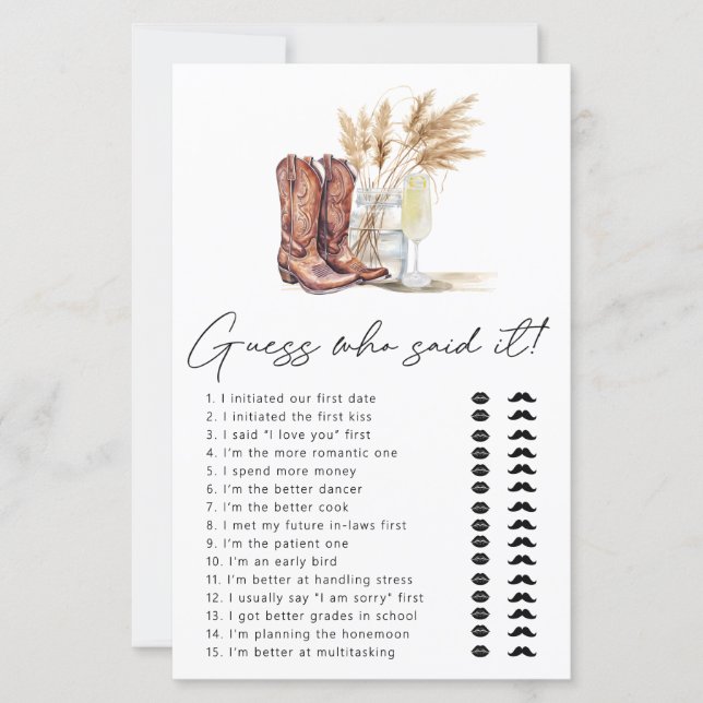 Lámina Boots Y Bubbly Adivinan Quién Dijo Que Fue Un Jueg (Anverso)