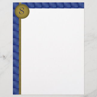 Lámina Borde azul monogramo