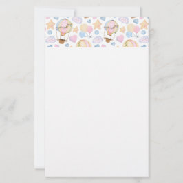 Lámina Borde de acuarela de corte de globo de aire calien