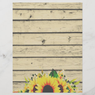 Lámina Borde de girasol en madera