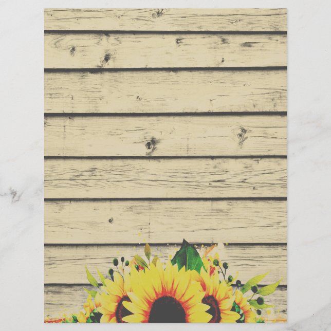 Lámina Borde de girasol en madera (Anverso)