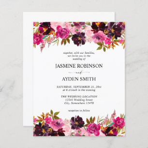 Lámina Borgoña, Boda floral rosa y morado