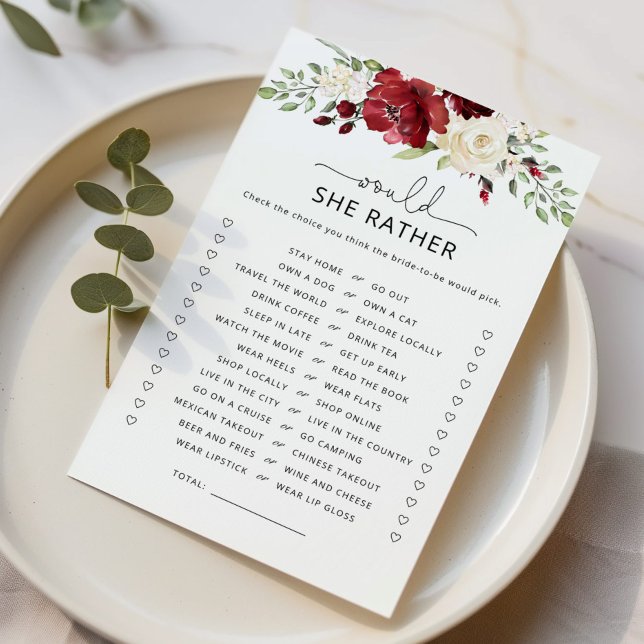 Lámina Borgoña Prefiere un juego de ducha de novia (Subido por el creador)