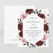 Borgoña presupuestal y Boda floral Rubor Pink 6