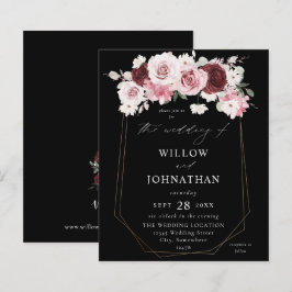 Lámina Borgoña presupuestal y Boda floral Rubor Rosa 6Ele