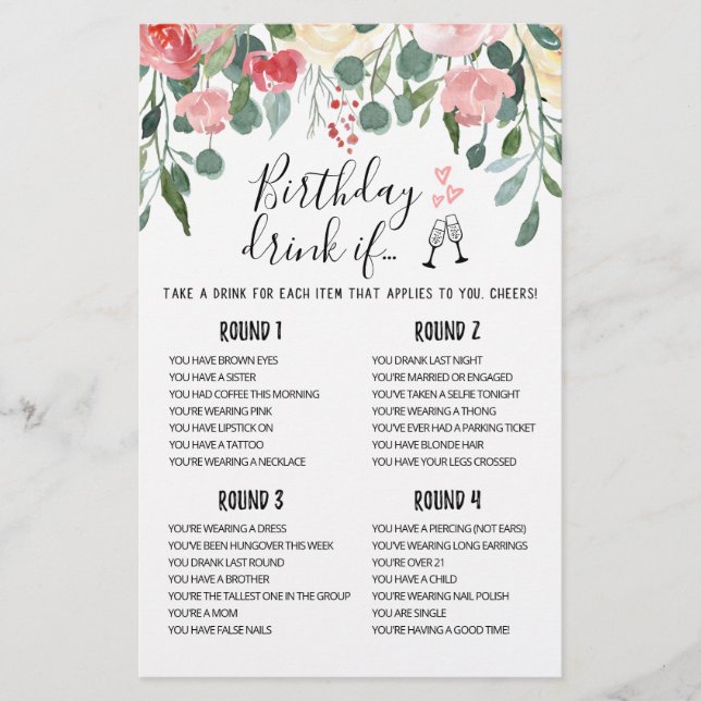 Lámina BORRADOR DE Cumpleaños SI se puede editar un juego (Anverso)