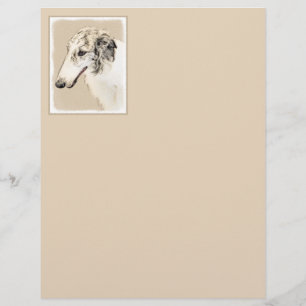 Lámina Borzoi (Brindle plateado) Pintura original de arte