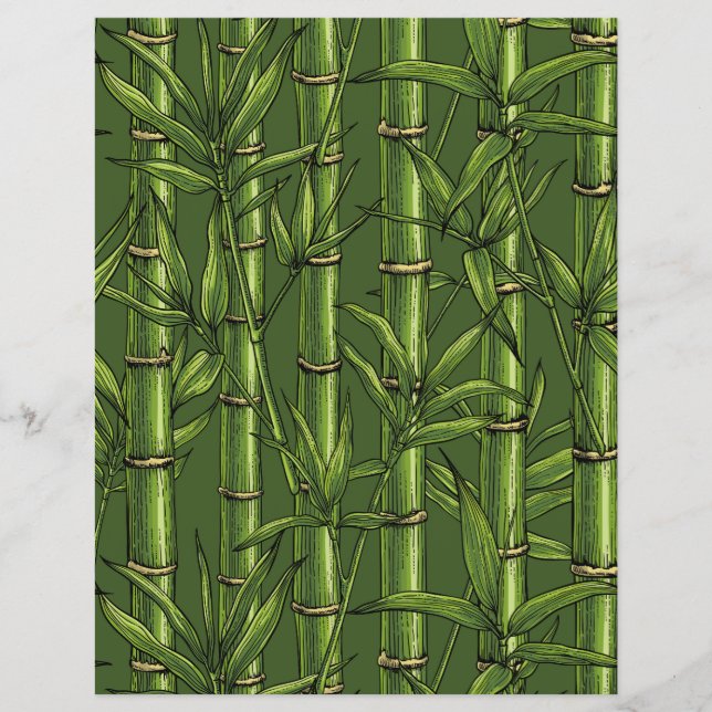 Lámina Bosque de bambú en verde (Anverso)
