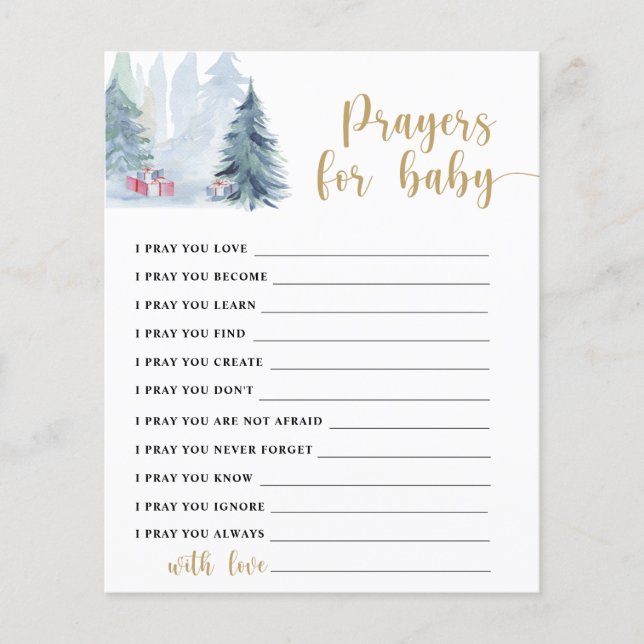 Lámina Bosque de invierno - juego Fiesta | Oraciones para (Anverso)