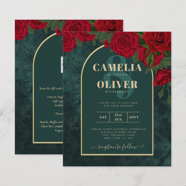 Lámina Bosque PresupuestarioInVITACIÓN de Boda de Inviern (Anverso / Reverso)