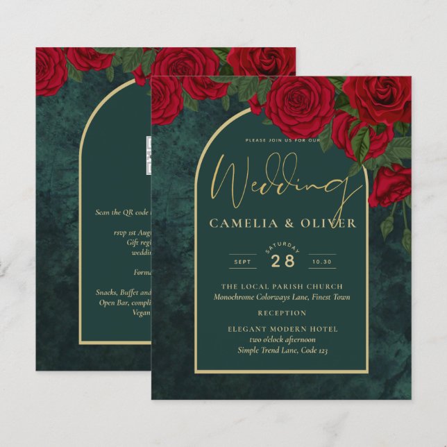 Lámina Bosque PresupuestarioInVITACIÓN de Boda de Inviern (Anverso / Reverso)