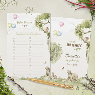 Lámina Bosqueoso Shower de Bebé "Bearly Wait" Juego de AB