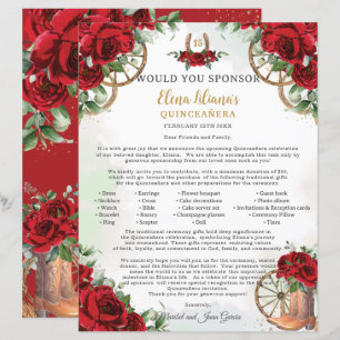 Lámina Botas Charro Florales Rojas Carta de Patrocinio Qu