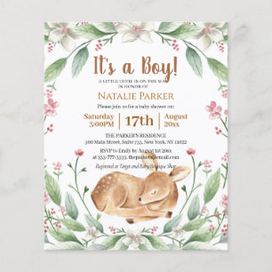 Lámina Bote de presupuesto Woodland Deer Sage Floral Baby