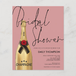 Lámina Botella de champán de presupuesto Rosa ducha de no