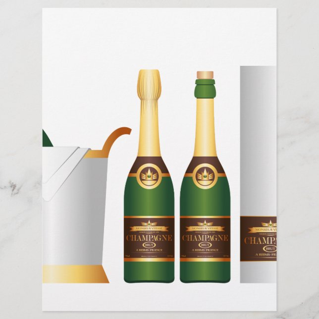 Lámina botellas de champán (Anverso)