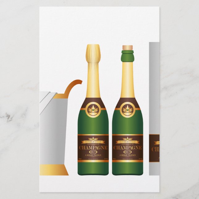 Lámina botellas de champán (Anverso)