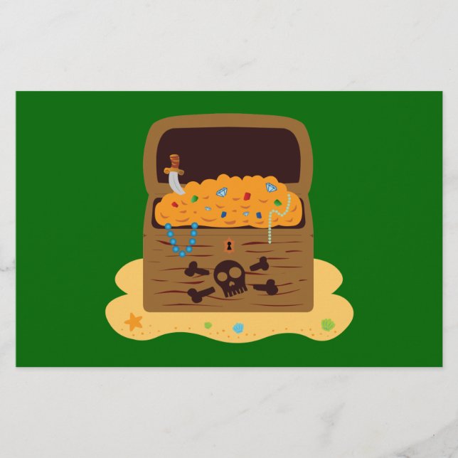 Lámina Botín de Pirata Cofre del Tesoro (Anverso)