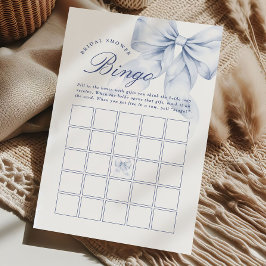 Lámina Bow azul Bridal Shower Bingo