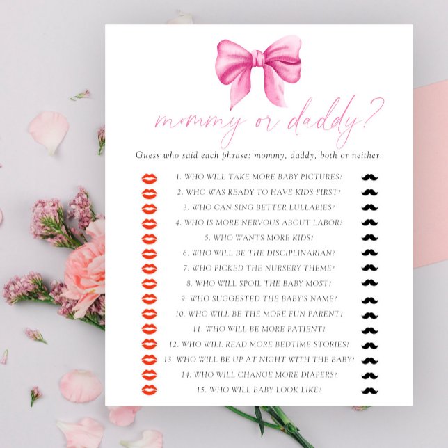 Lámina Bow baby ducha mami o papi bebé ducha juego (Subido por el creador)