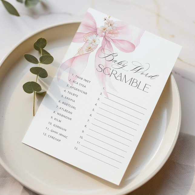 Lámina Bow Baby word Scramble Flor baby ducha juego (Subido por el creador)