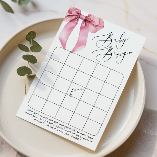 Lámina Bow Bow Bingo Coquette baby ducha juego (Subido por el creador)