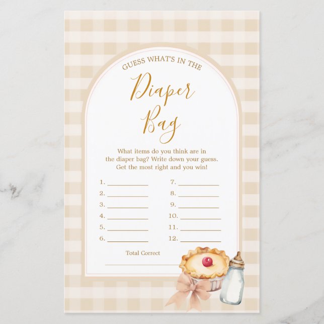 Lámina Bow Cutie Pie Pastel Gingham Lo que hay en la bols (Anverso)