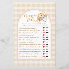 Lámina Bow Cutie Pie Pastel Gingham Mommy or Daddy Game