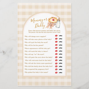 Lámina Bow Cutie Pie Pastel Gingham Mommy or Daddy Game