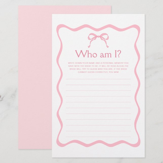 Lámina Bow rosa: está atando el nudo juego de ducha de no (Anverso / Reverso)