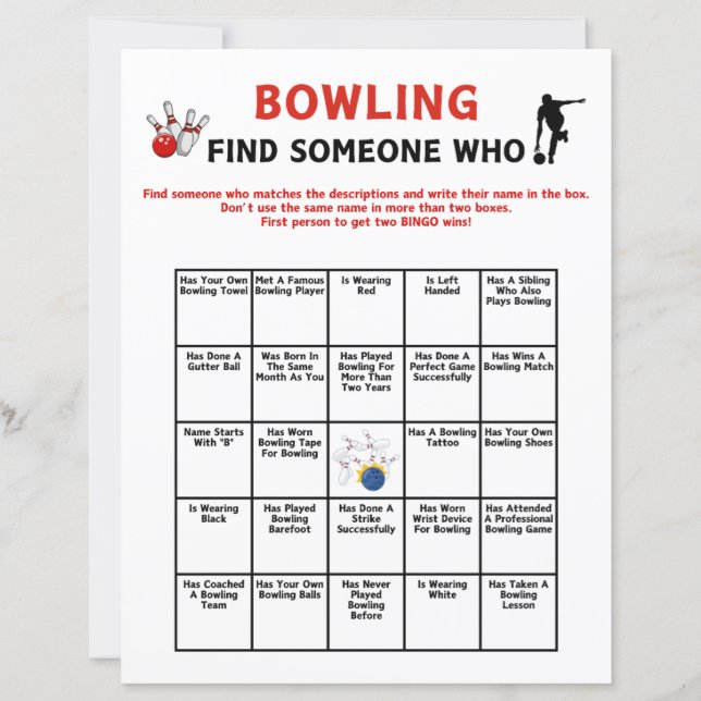 Lámina Bowling Busca A Alguien Que Juegue (Anverso)