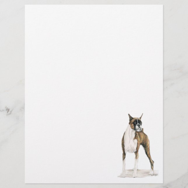 Lámina Boxer Dog Art Stationery Letter Head (Anverso)