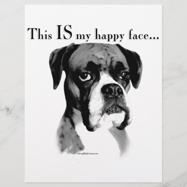 Lámina Boxer Happy Face (Anverso)