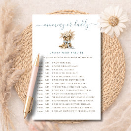 Lámina Boy Boots & Bows Mommy or Daddy Guess Who Said It