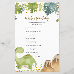 Lámina Boy Dinosaur Greenery Wiers for Baby Game