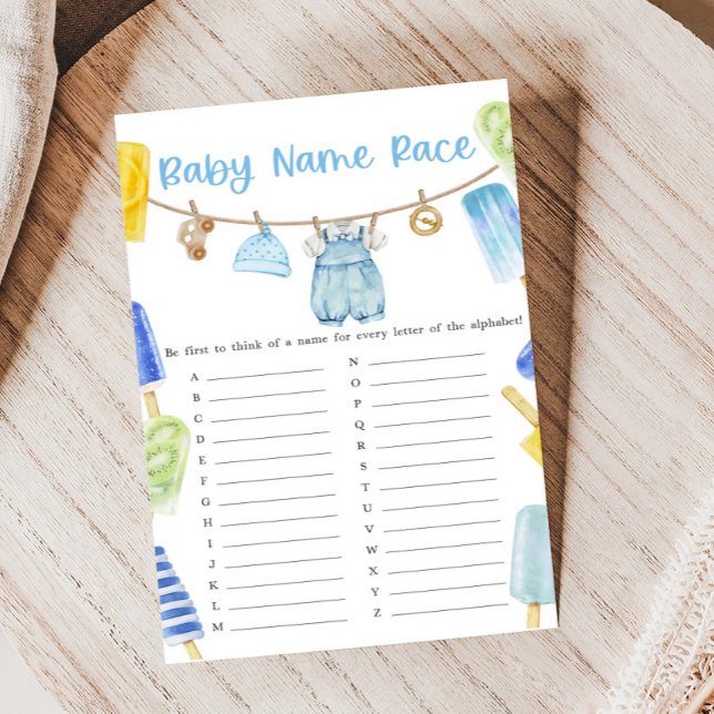 Lámina Boy Popsicle Baby Shower How Big Is Game (Ready to Pop Popsicle Baby Shower Game)