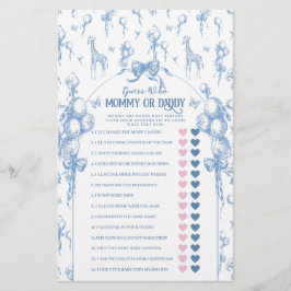 Lámina Boy Safari Animal Azul Baby Shower Mamá Papá