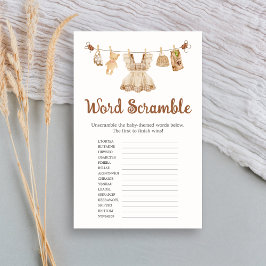 Lámina Brewing Coffee Baby Shower Word Scramble Game