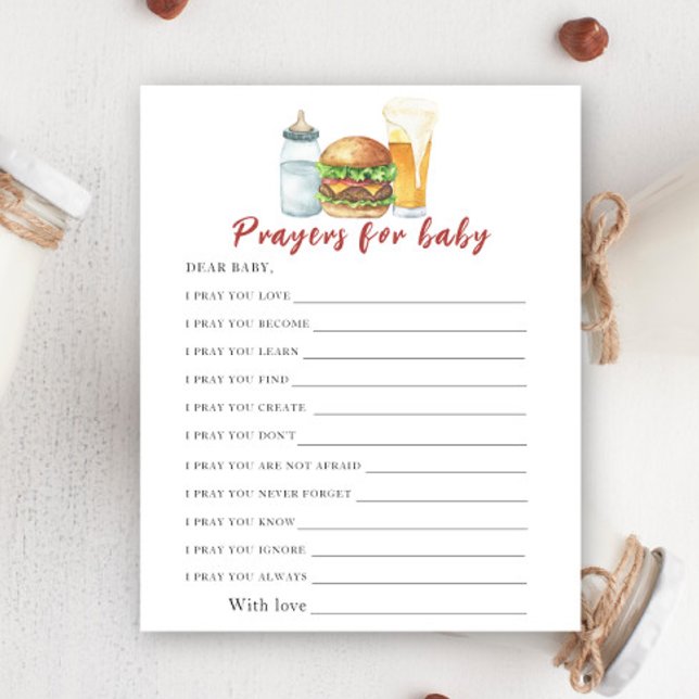 Lámina BREWS & BURGERS Plegarias para la ducha de bebé (Subido por el creador)