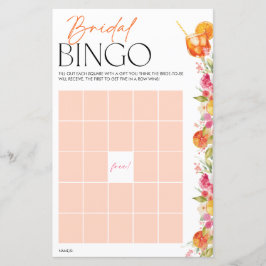 Lámina Bridal Bingo Bridal Shower Games Citrus Spritz