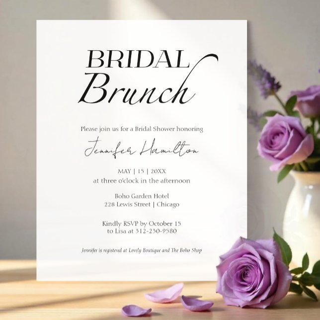 Lámina Bridal Brunch | Ducha de novia negra y blanca (Subido por el creador)