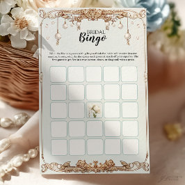 Lámina Bridal Shower Bingo Game Card Perlas Prosecco